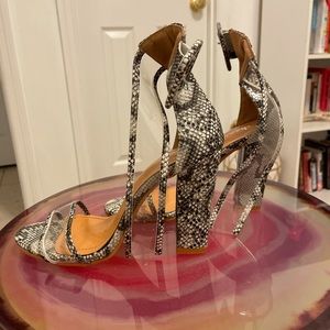 Snakeskin print heels
